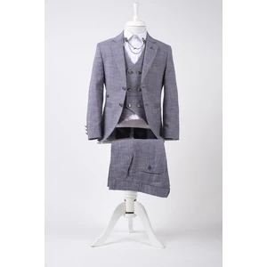 Doctor Junior Üç Parça Erkek Çocuk Takım Elbise Slim Fit Metalik Düğme Detaylı 6 Yaş