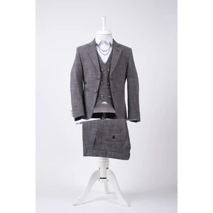 Doctor Junior Erkek Çocuk Takım Elbise Üç Parça Slim Fit Metalik Düğmeli 6 Yaş İçin Tasarlandı