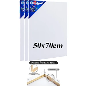Tuval 50X70 3 Adet Brons Gerdirme Apartlı Arkadan Zımbalı 50*70 Tual Akrilik Boya Yağlı Boya