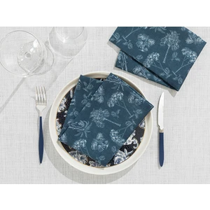 English Home Toile Plants Polyester Misafir Peçetesi 40 x 40 Koyu Lacivert