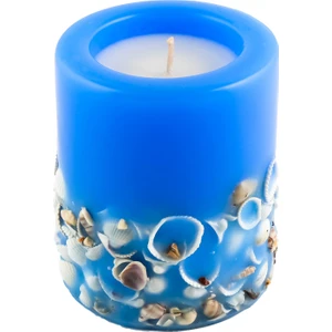Deniz Kabuklu Silindir Mum - Okyanus Kokulu - Tekli - 8*10 cm