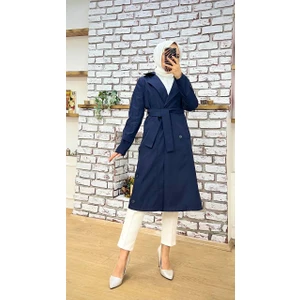 Marjinal City Gömlek Yakalı ve Kol Apoletli Kadın Trençkot