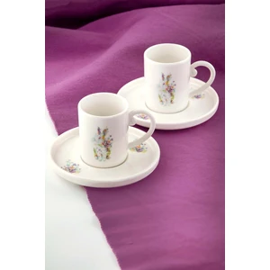 Bursa Porselen Dekor Cute İki Kişilik Kahve Fincan Takımı