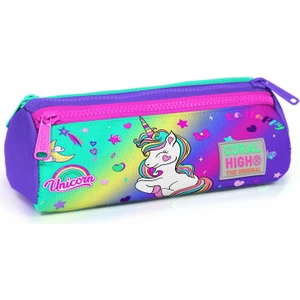 Coral High Kalem Kutusu PVC Malzemeden Üç Bölmeli 1000 ml Unicorn Desenli