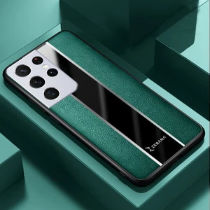 Samsung Galaxy S23 Ultra Kılıf Zebana Premium Deri Kılıf Yeşil