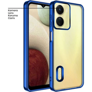 Vivo Y16 Kılıf Zebana Glint Silikon Kılıf Mavi