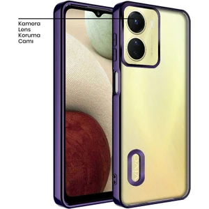 Vivo Y16 Kılıf Zebana Glint Silikon Kılıf Derin Mor