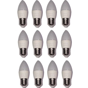 6W LED Ampul E-27 Duylu Beyaz Işık 12 Adet