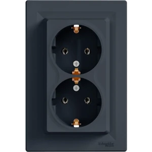 Schneider EPH9900171 Asfora Antrasit Ikili Topraklı Priz, Çerçeveli, 16A