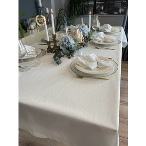 Decamor Home Keten Dokulu Dertsiz Beyaz Masa Örtüsü