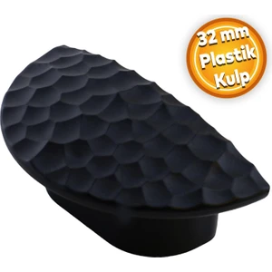 Elegans Half Çekmece Dolap Kapak Kulpu Kulbu Plastik Mat Siyah Kulp