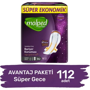 Superninght Hijyenik Ped Süper Gece Avantaj Paket 112 Adet