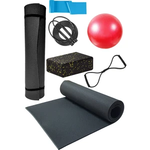 Pilates Matı Pilates Lastiği Atlama Ipi Yoga Blok Sekizgen Lastik 20 cm Pilates Topu Seti