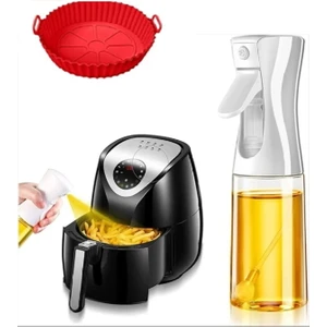 Airfryer  Cam Zeytin Yağı Spreyi 210 Ml + 20 Cm  Pişirme Kağıdı Silikonu
