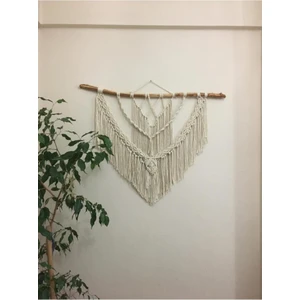 Floral Macrame Design  Burgu Detay Krem Makrome Duvar Süsü