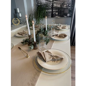 Decamor Home Dertsiz Keten Dokulu Bej Runner