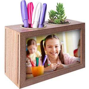 ABC Ofis Ahşap Çift Taraflı Kalemlikli Fotoğraf Çerçevesi 10 x 15