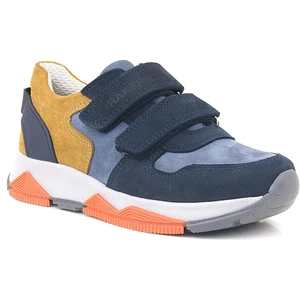 Hakiki Deri Lacivert Taba Çocuk Sneakers Spor Ayakkabı