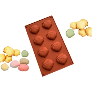 Paras Ticaret 8 Göz İstiridye Silikon Çikolata Şeker Kurabiye Buz Jöle vb. Kek Kalıbı (28,5 cm X 17 cm) 1 Adet