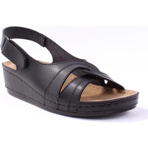 DZA37-1817 Siyah Günlük Ortopedik Kadın Sandalet