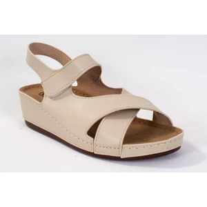 DZA37-1810 Bej Günlük Ortopedik Kadın Sandalet