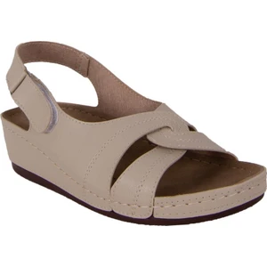 DZA37-1817 Bej Günlük Ortopedik Kadın Sandalet