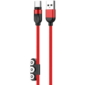 Ack-57 3in1 Lightning, Micro, Type-C Manyetik Mıknatıslı Şarj Kablosu