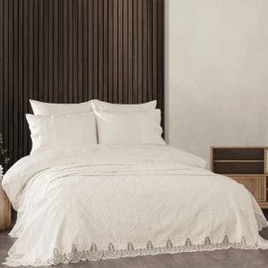 Nazik Home Marry Dantelli Çift Kişilik Nevresim + Pike 7 Parça Set