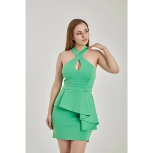 Kadın Boyundan Askılı Mini Abiye Elbise