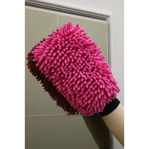 DNS Home 1 Adet Pembe Makarna Mikrofiber Temizlik Eldiveni Mop ve Araba Yıkama Kurulama Eldiven Mop