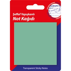 Hobi Market Art Şeffaf Post-It Yapışkanlı Not Kağıdı Yeşil 76X76 Mm. 50 Yaprak