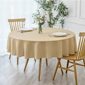 Zeren Home Sıvıya Dayanıklı Yuvarlak Dertsiz Masa Örtüsü