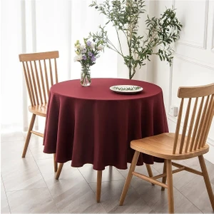 Zeren Home Sıvıya Dayanıklı Yuvarlak Dertsiz Masa Örtüsü