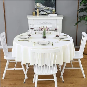 Zeren Home Sıvıya Dayanıklı Yuvarlak Dertsiz Masa Örtüsü