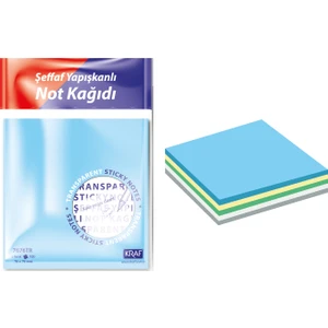 Hobi Market Art Şeffaf Post-It Yapışkanlı Not Kağıdı 76X76 Mm. 5 Renk 100 Yaprak