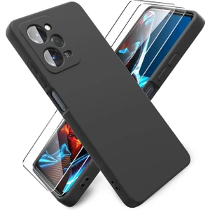 M.TK Moveteck Xiaomi Poco X5 Pro 5g Uyumlu Kılıf Soft Yumuşak Mat Silikon + 9h Ekran Koruyucu Set Kamera Çıkıntılı