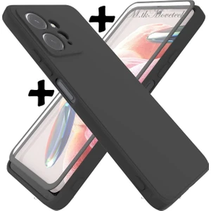 M.TK Moveteck Xiaomi Redmi Note 12 4g Kılıf Yumuşak Premium Silikon +9h Ekran Koruyucu Set Kamera Korumalı