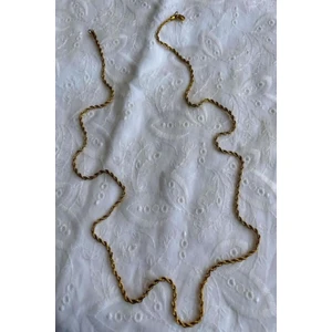 Çelik Burgu Halat Uzun Zincir Kolye (80 Cm) 9