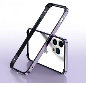 Apple iPhone 13 Pro Max Kılıf Zebana Anti-Drop Metal Çerçeve Derin Mor