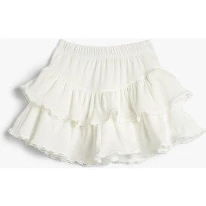 Mini Etek Katlı Beli Lastikli