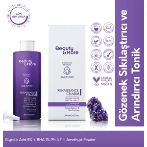 Ametist Renaissance Charm Tonik 200 ml 
Glycolic Acid 5% + BHA 1%-Ph 4.7+ Ametist Powder