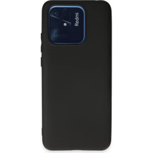 Case World Caseworld Xiaomi Redmi 10C ile Uyumlu Kapak Mat Siyah Soft Silikon Kılıf