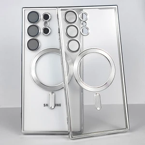 Galaxy S23 Ultra Kılıf Magsafe Şarj Özellikli Kamera ve Lens Korumalı Esnek Silikon Dempre Case