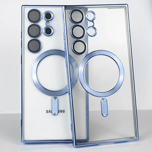 Galaxy S23 Ultra Kılıf Magsafe Şarj Özellikli Kamera ve Lens Korumalı Esnek Silikon Dempre Case