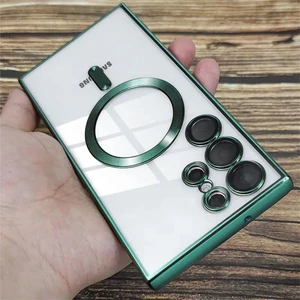 Galaxy S22 Ultra Kılıf Magsafe Şarj Özellikli Kamera ve Lens Korumalı Esnek Silikon Dempre Case