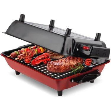 Yıldız Elektrikli Barbekü Mangal Izgara 420x280x180 mm Paslanmaz Krom Pişirme Teli ile Sağlıklı