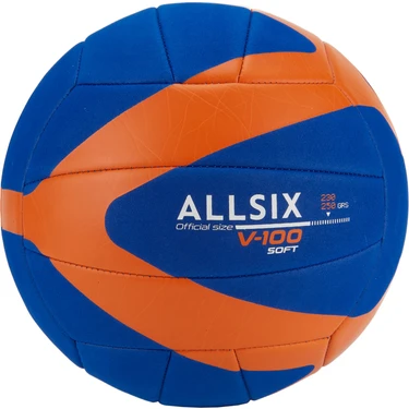 Decathlon ALLSIX Voleybol Topu - Mavi / Turuncu - 230/250 G - 10/14 Yaş - V100 SOFT