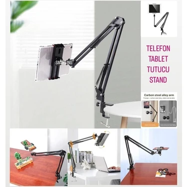 Smayling Tablet&telefon Tutucu Stand Uzun Kollu Masa Üstü Stant Ayarlanabilir Esnek Açılı 360°