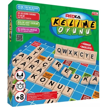 Redka Kelime Oyunu Zeka Geliştirici Mantık Oyunu 100 Adet Ahşap Harf ile