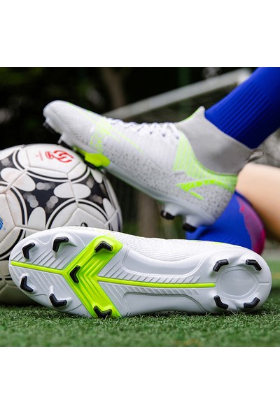 LangtonY Erkek ve Kadın Kaymaz Yüksek Top Futbol Ayakkabıları (Yurt Dışından)